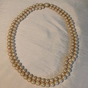Crown Trifari faux pearl necklace